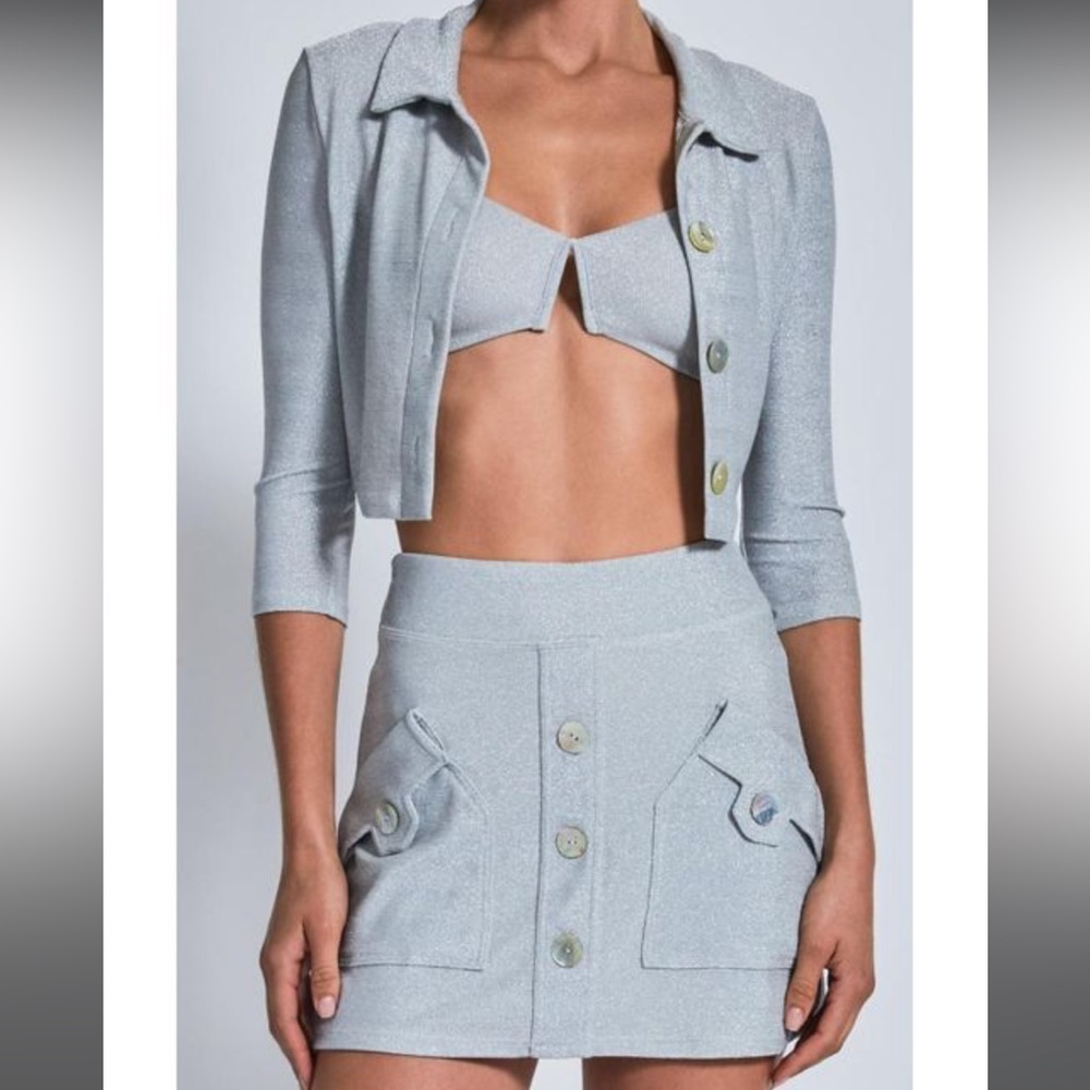 DEVON WINDSOR Light Gray Mini Skirt